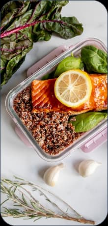Comida saludable con salmon en app de Fudia Comida saludable con salmon en app de Fudia